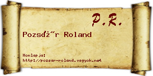 Pozsár Roland névjegykártya